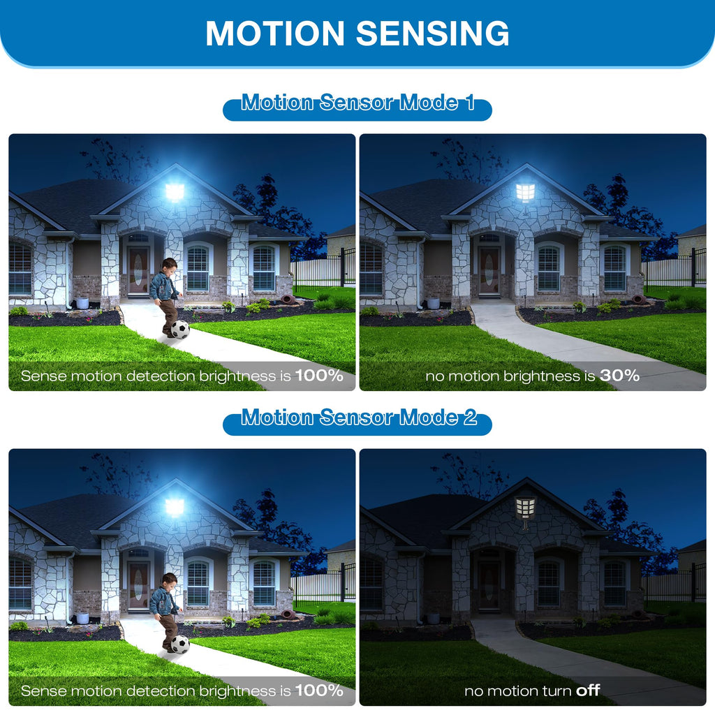 Solar Lights Outdoor, IP66 Waterproof Motion Sensor Solar Street Light