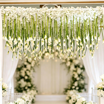 36 Pcs White Calla Lily Hanging Flowers 25.6" Artificial Garland