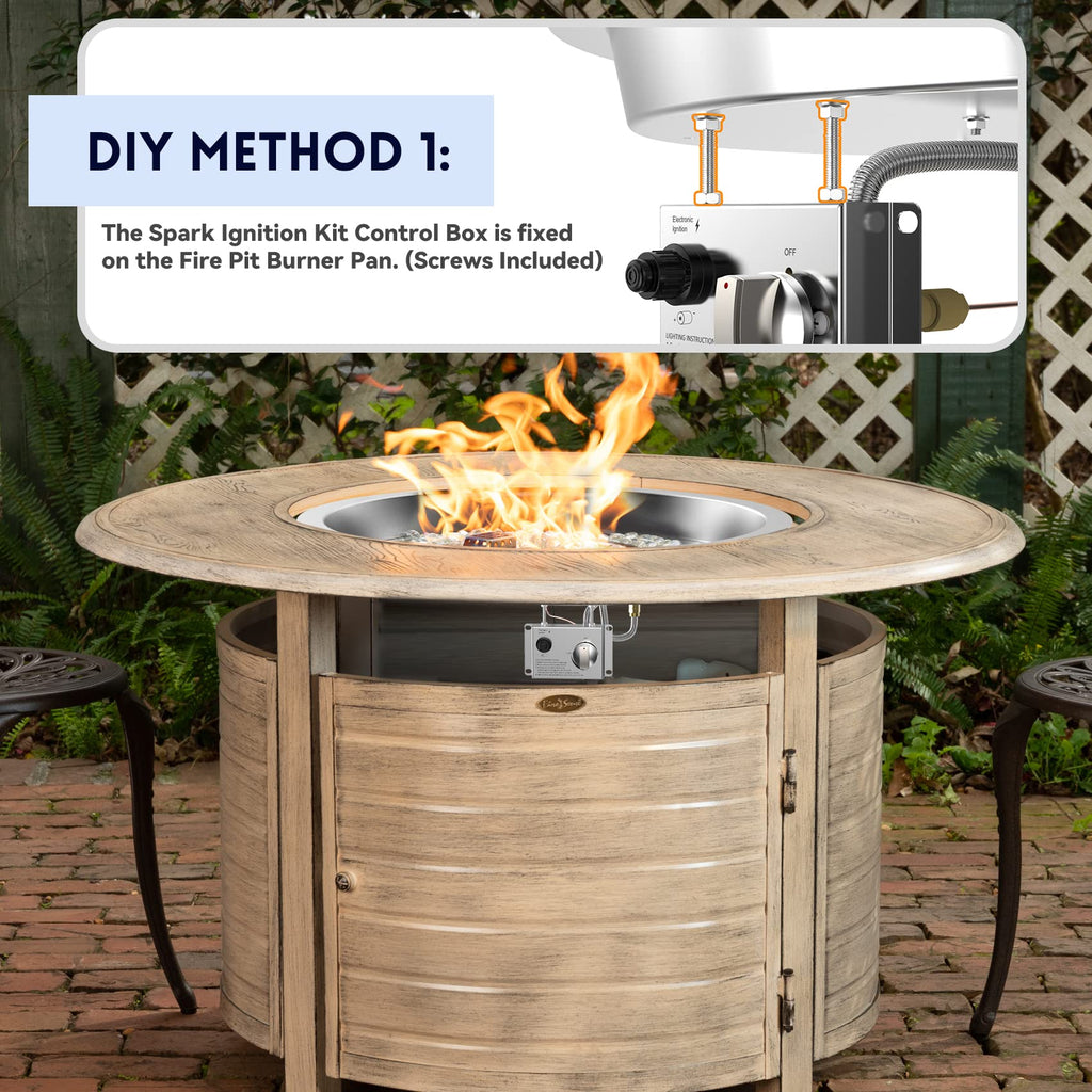 19-inch Round Stainless Steel Drop-in Fire Pit Burner Kit