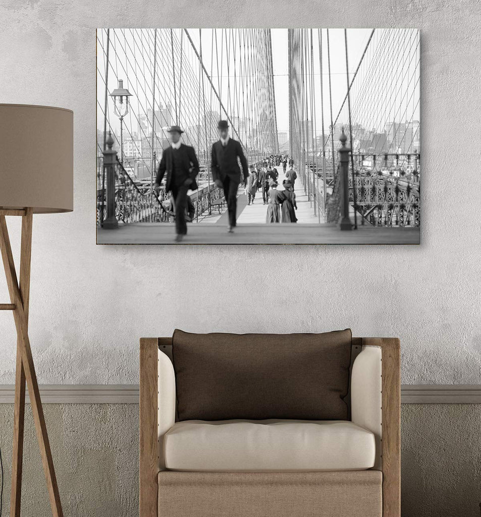 Canvas Print Wall - Brooklyn Bridge New York, Ca. 1905-48x32 inches