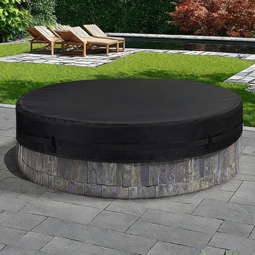 Round Fire Pit Cover, 52-56 Inch In Ground Fire Pit Cover for Outdoor Patio Built in Fire Pit, Heavy Duty Round Gas