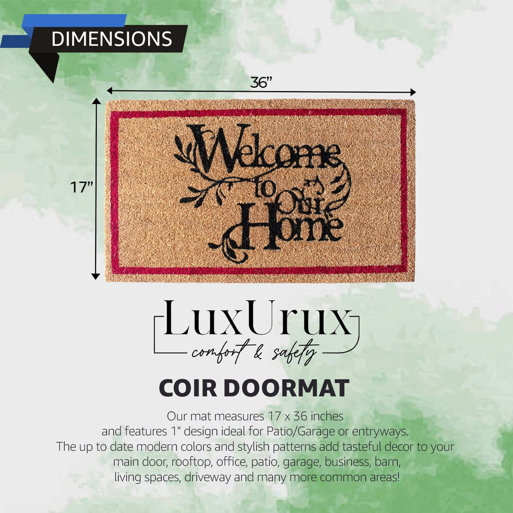 Welcome Mats Outdoor Coco Coir Doormat, with Heavy-Duty PVC Backing - Natural - Perfect Color/Sizing for
