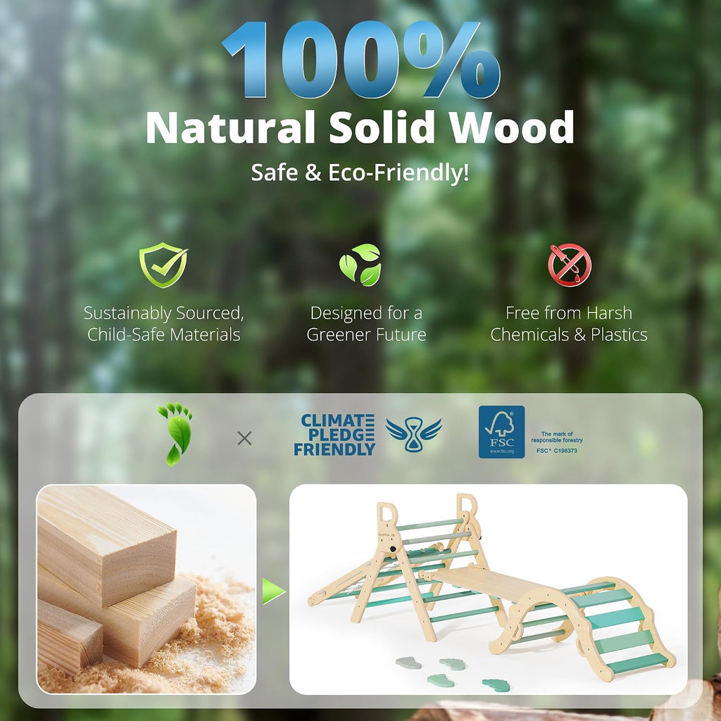 In-1 Triangle Set, Climbing Toys for Kids Emerald Forest