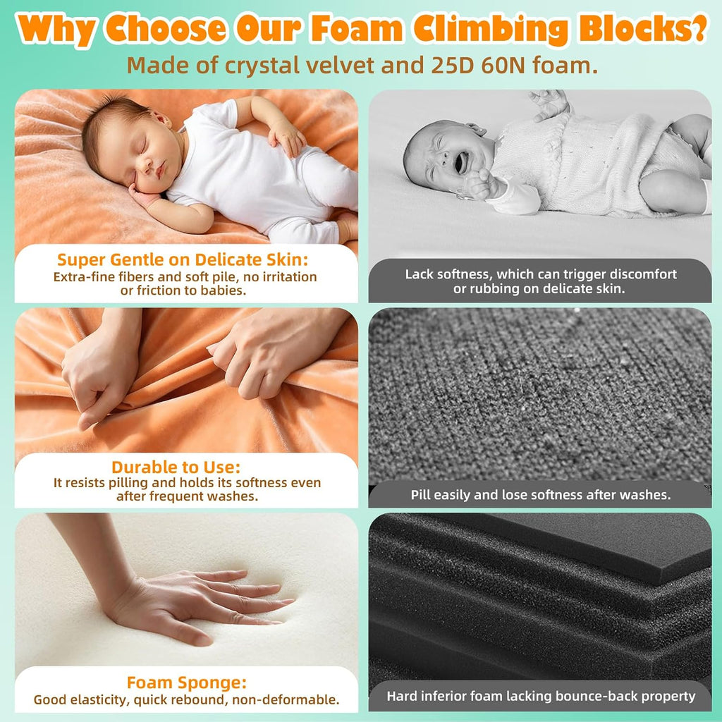 Toddler Climbing Toys Indoor, Foam Climbing Blocks for Toddlers(Candy)