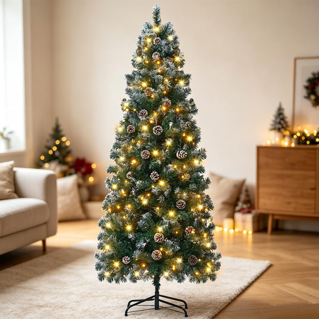 Pre-Lit Pencil Christmas Tree with 230 LED Smart RGB Lights