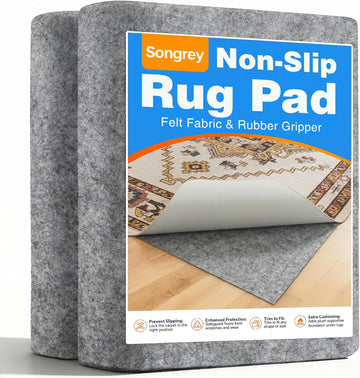 8'x10' Non‐Slip Rug Pad, 1/8" Thick Cushioned - Set of 80