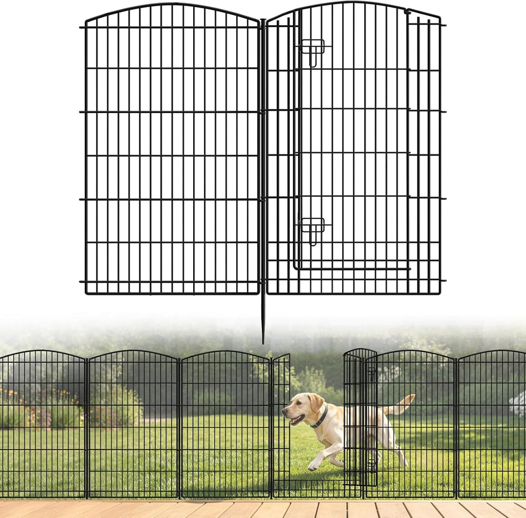 Decorative Garden Fence 6 Panels 13ft (L)×42in (H) Animal Barrier Fences with 5 Panels + 1 Gate, No Dig Garden