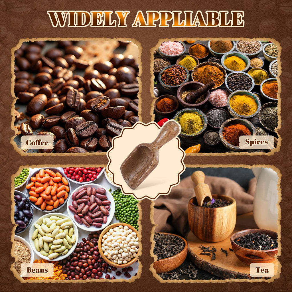 8 Pcs Wooden Scoops for Canisters Mini Acacia Wood scoop, Shovel