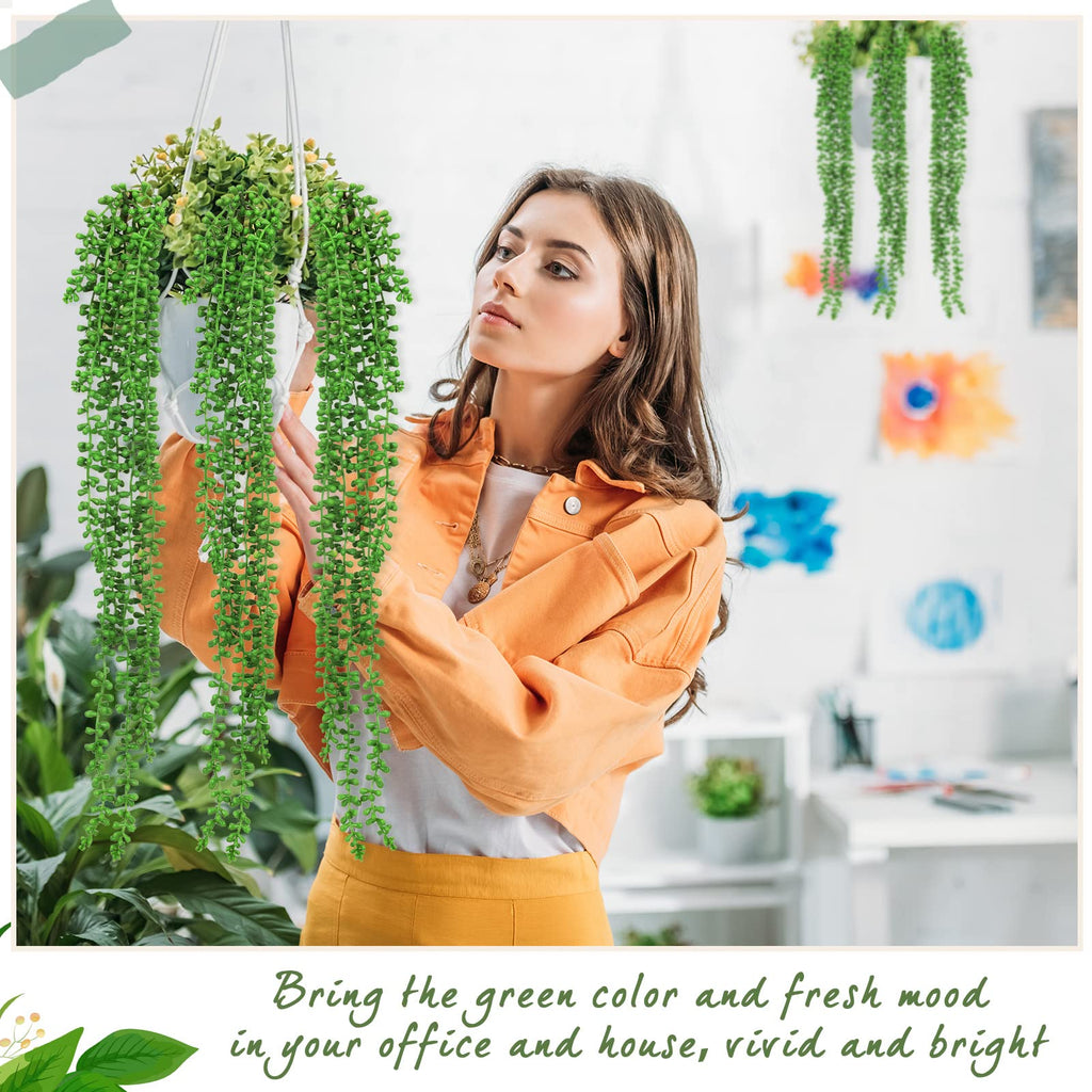 32 Pcs Artificial Succulents Bulk Hanging Plants 24 Inches