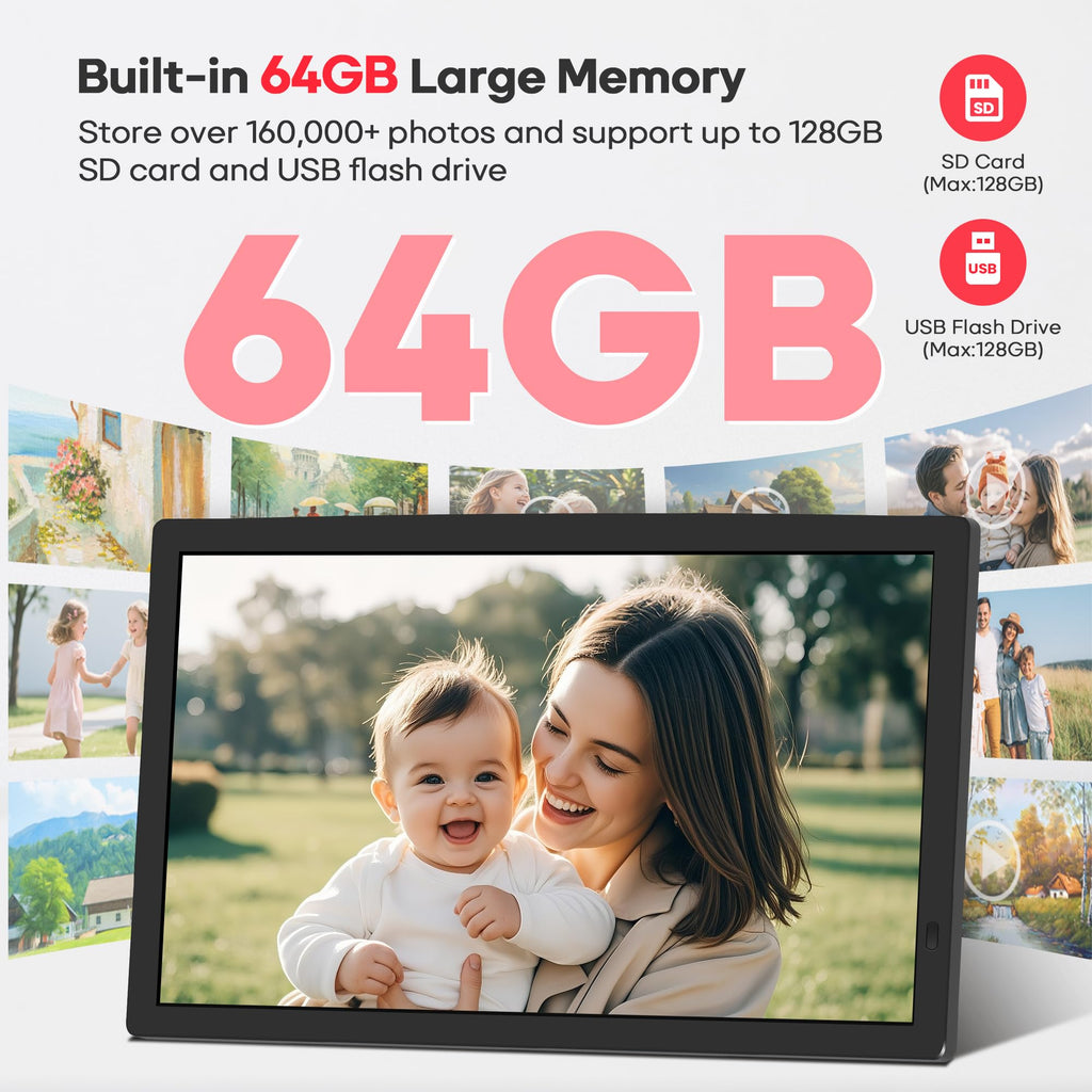 Frameo 32" 64GB Large WiFi Digital Picture Frame for Photo & Video Sharing