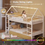 Twin Bunk Bed for Kids with 6 Storage Drawers, Montessori Bookshelf