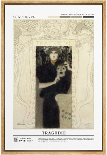 Framed Canvas Print Wall Art Allegory Tragedy by Gustav Klimt Master Artist Nature Wilderness Wilderness Illustration