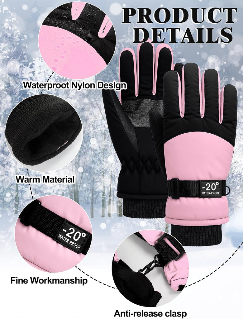 Kids Waterproof Winter Snow Ski Gloves