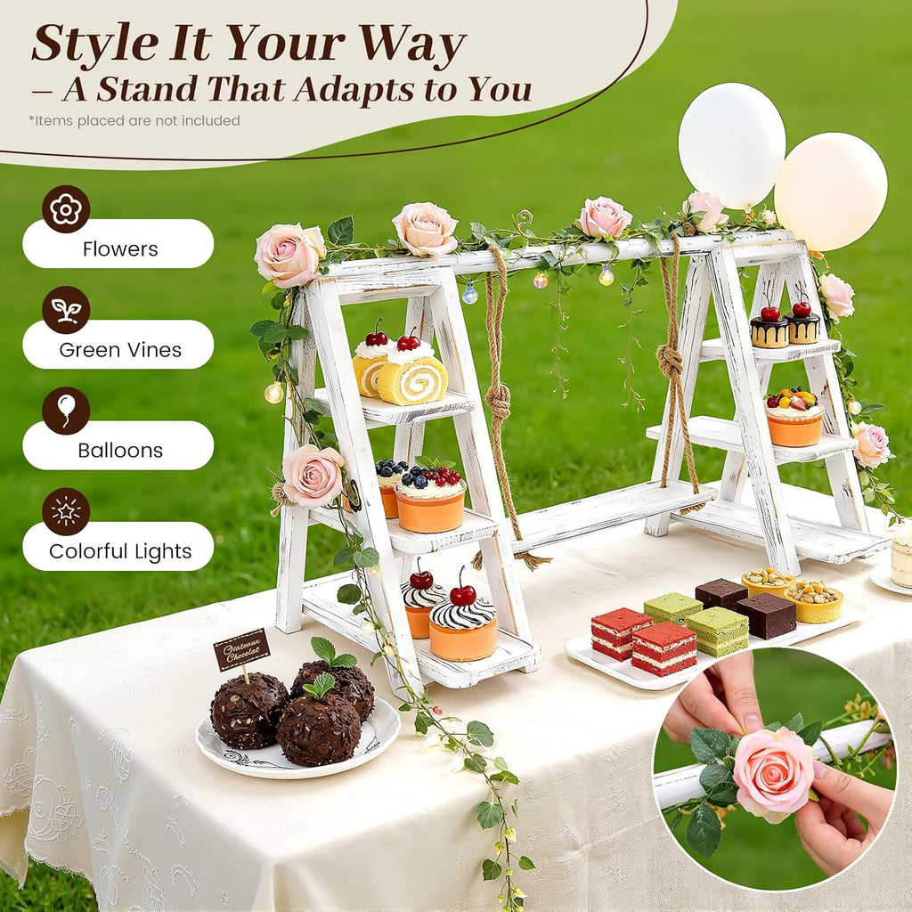 Cupcake Stand,3-Tier Swing Cupcake with Removable Tray,White