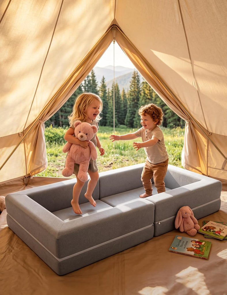 54" Portable Travel Toddler Bed, Foldable Foam Floor Bed for Kids