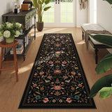 Vintage Medallion Floral Washable Runner Rug 2'7"x8', Non-Slip Low Pile Soft Carpet