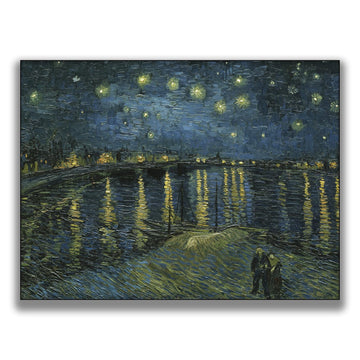 Van Gogh Canvas Wall Art -starry night over the rhone print - City Starry Sky Poster - Famous Oil Painting