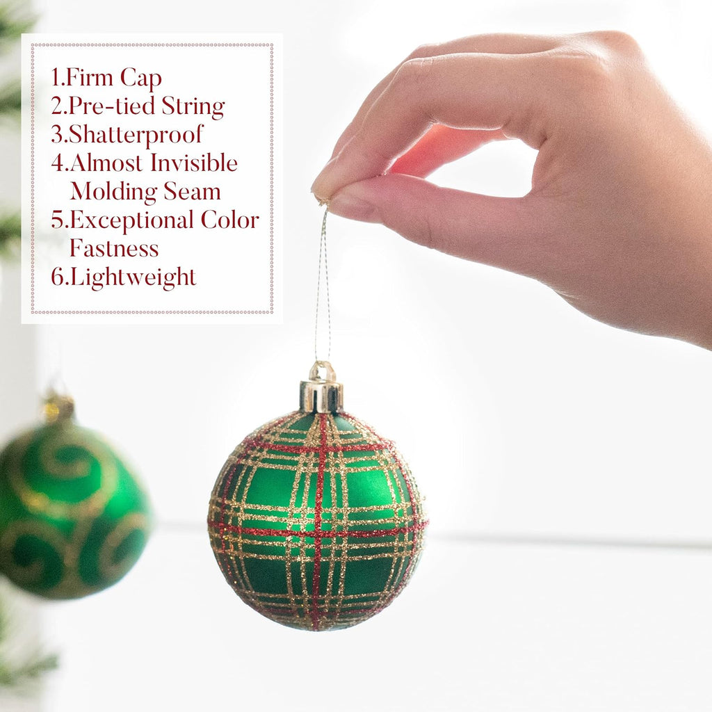Christmas Tree Decorations Ball Ornaments 2.36 Inches - Set of 35