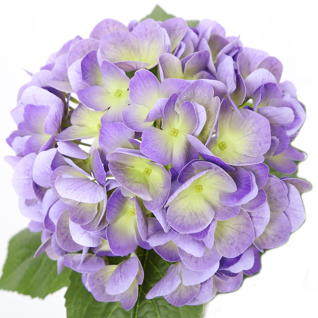 2 Pack Hanging Purple Hydrangea Artificial Flowers with 11in Basket, Outdoor Faux Silk Hydrangea Flowers, Real Touch