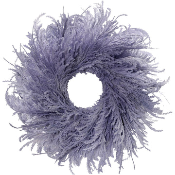 28 Inch Farmhouse Purple Flocked Cypress Spring Wreath Outdoor