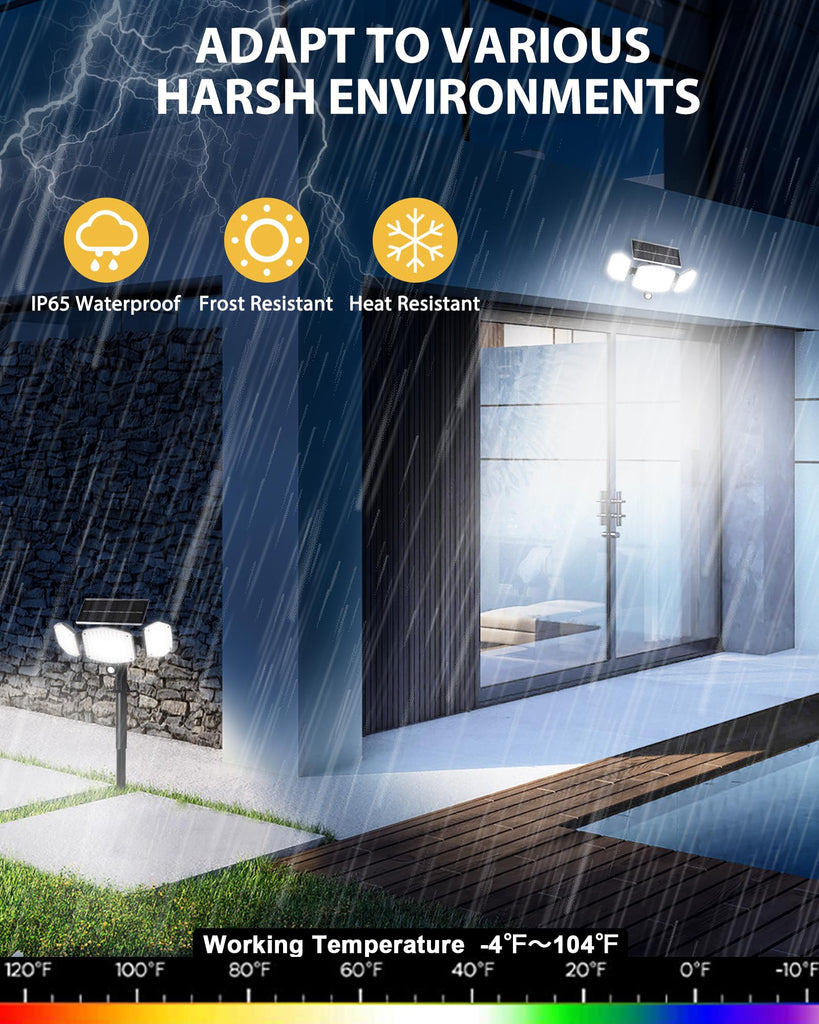 Solar Motion Sensor Outdoor Lights with Stakes, 2 Pack