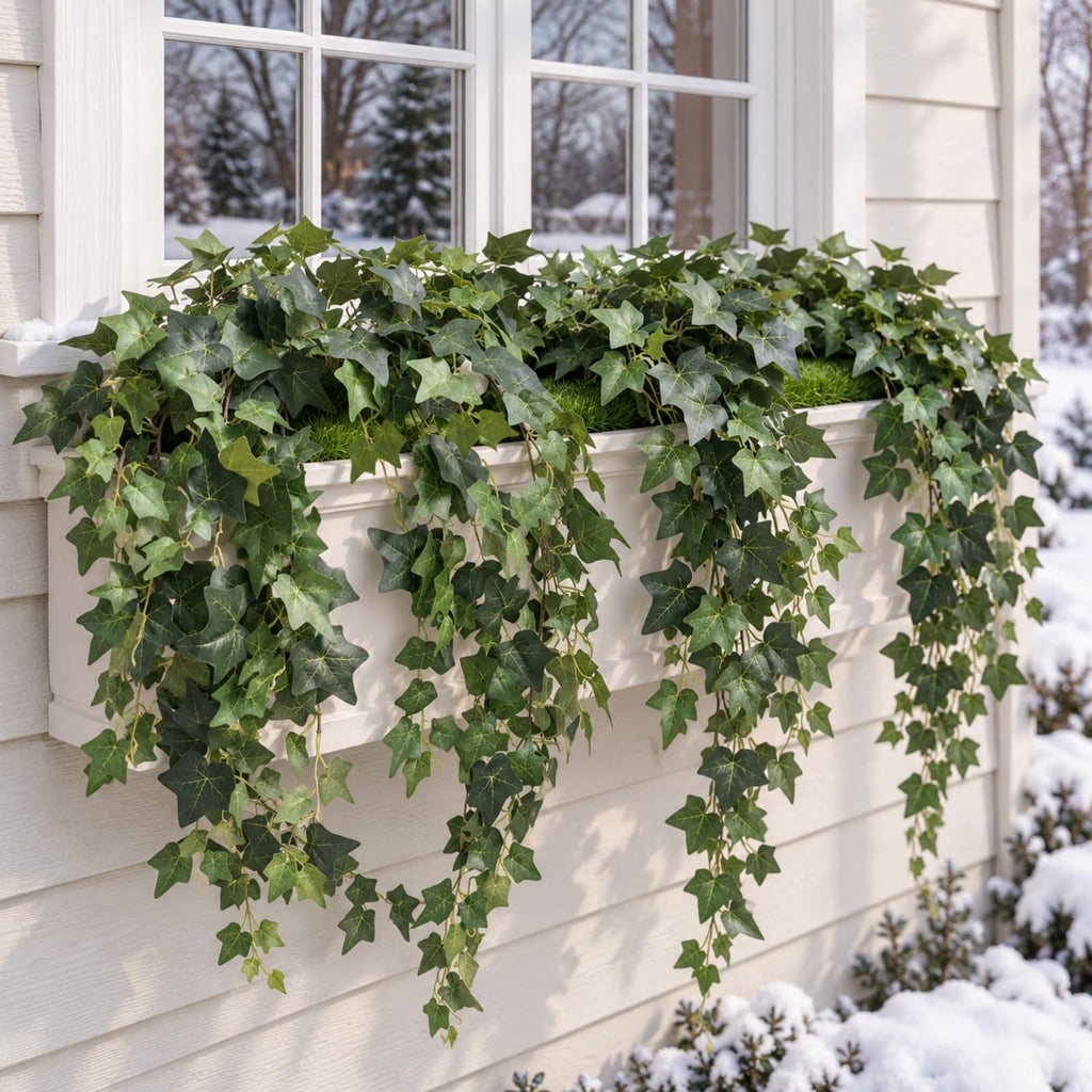 Artificial Ivy Plants Fake Hanging Vine Greenery for Winter Outdoor Planter