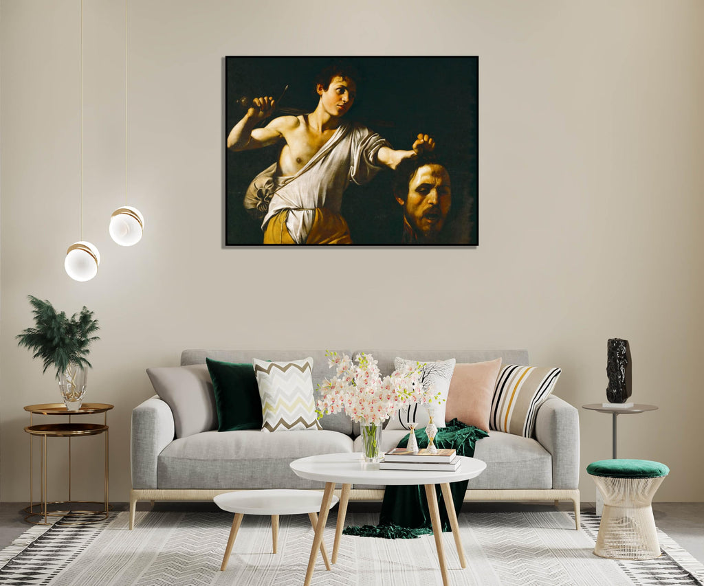Michelangelo Merisi Da Caravaggio Canvas Wall Art David With The Head of Goliath Poster-Religious Art Wall Decor