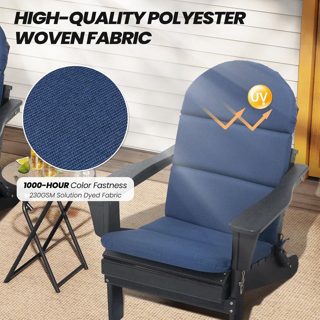 50x19.6 In Adirondack Chair Cushion Set of 2, Outdoor Chair Cushion | Water Resistant Patio Cushion, Fade Resistant