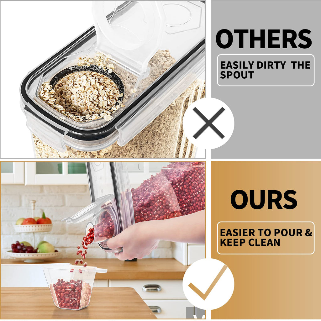 Cereal Containers Storage Set (4L,135.2 Oz) with Pour Spout, 4PCS