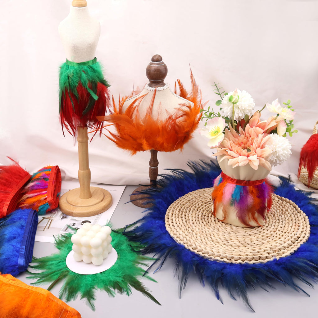 Orange Feathers Fringe Trim for Costumes, Cosplay & Craft Supplies