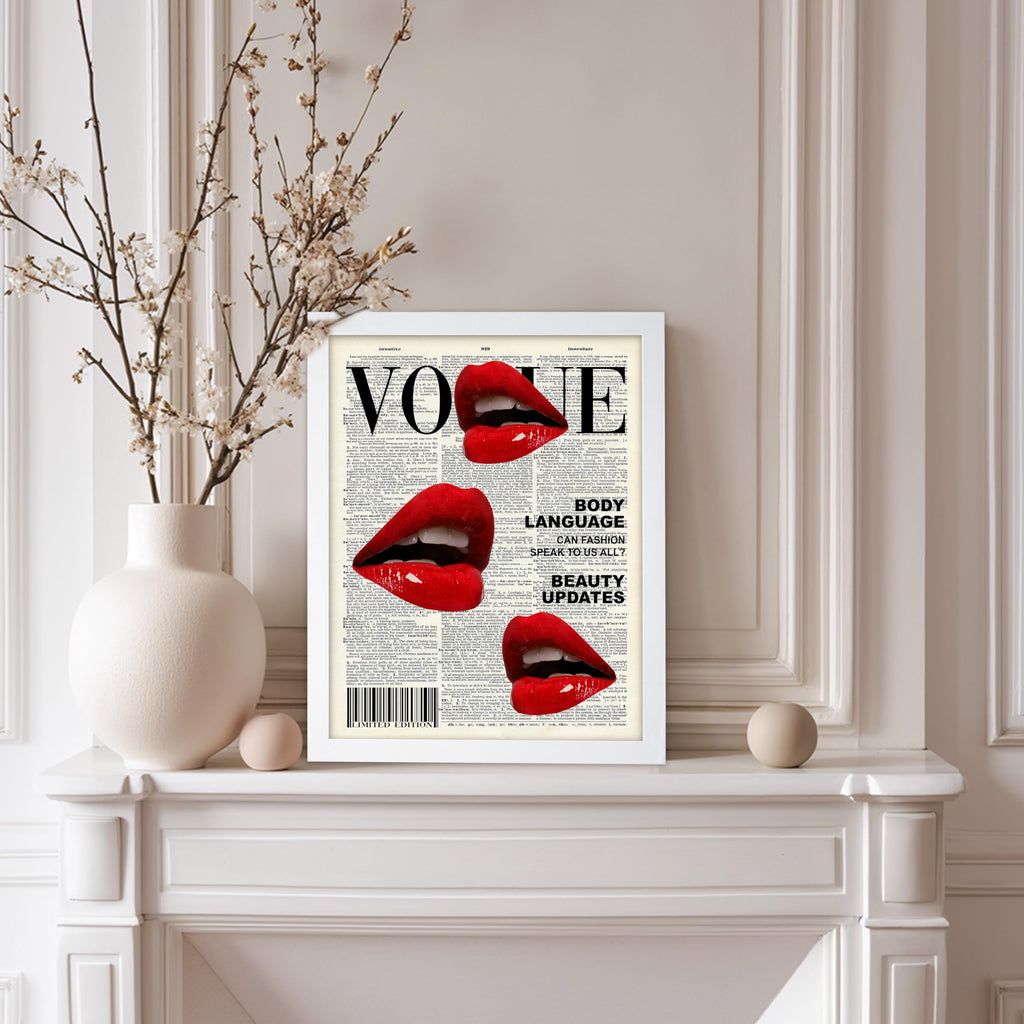 Master Fashion Poster - Body Language Print - Trendy Art - Red Lips Art - Modern Art - Gift for Women & Fashionista