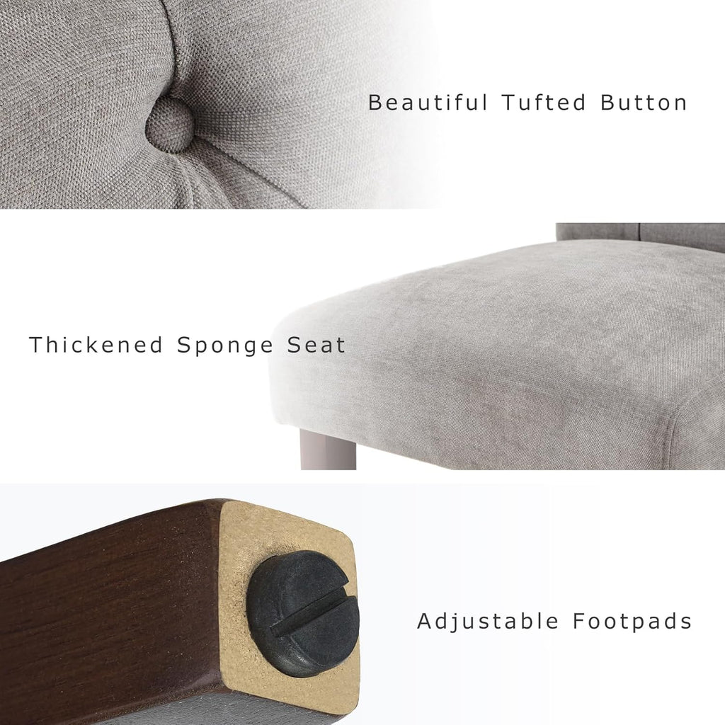 Button Tufted Dining Chairs Set of 2, Parsons Upholstered Fabric Dining Room Chairs Kitchen Chairs with Wood Legs and