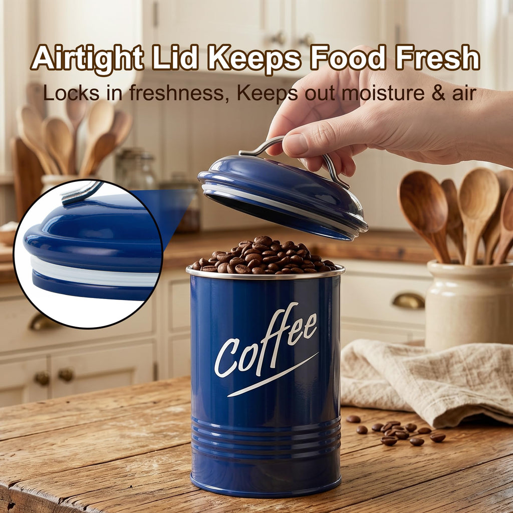 Kitchen Canisters Sets for Countertop-Set of 4, Navy Blue