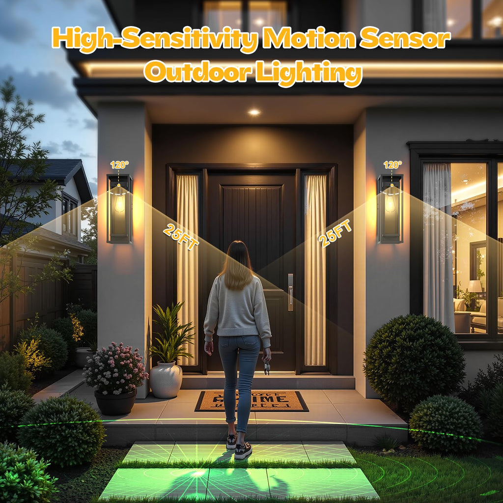 20in Outdoor Wall Light Motion Sensor Sconce Exterior Lighting Fixtures