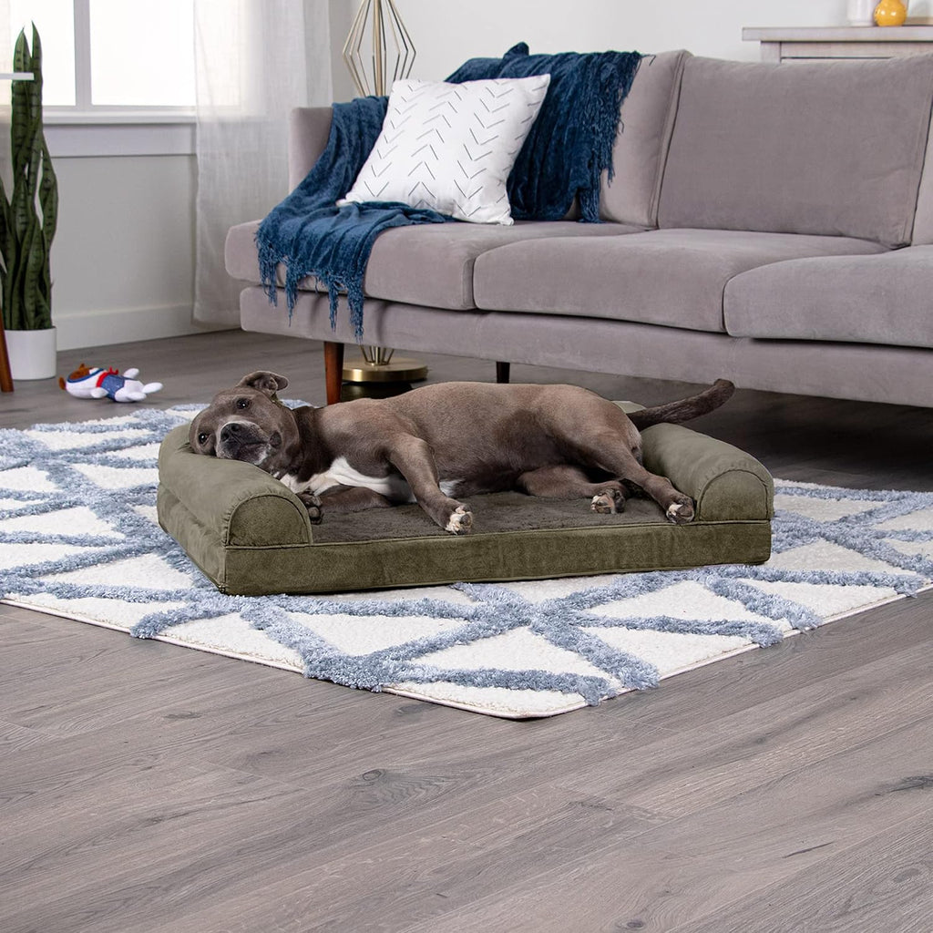 Dog Bed Sofa Sofa - Dark Sage, Large W/Same Size Waterproof Liner