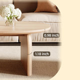 Modern Oval Coffee Table, Small Coffee Tables - Oak Wood Top with Solid Legs, Wooden Center Table Easy Assembly &Be...