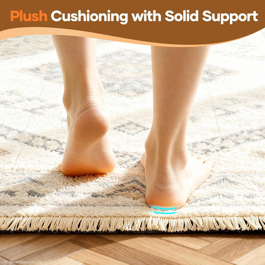 Non Slip Cushioned Rug Pad Gripper, Felt and Silicone Backing, 5 x 7 Ft, 1/4 inch Thick Carpet Liner Protector Mat - Set of 99