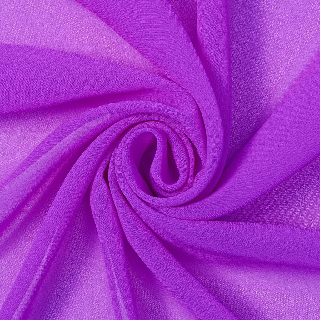 Chiffon Fabric Sheer Lightweight 60 Inch Wide Silky Polyester Georgette By The Yard & Wholesale - Purple (5 Yards)