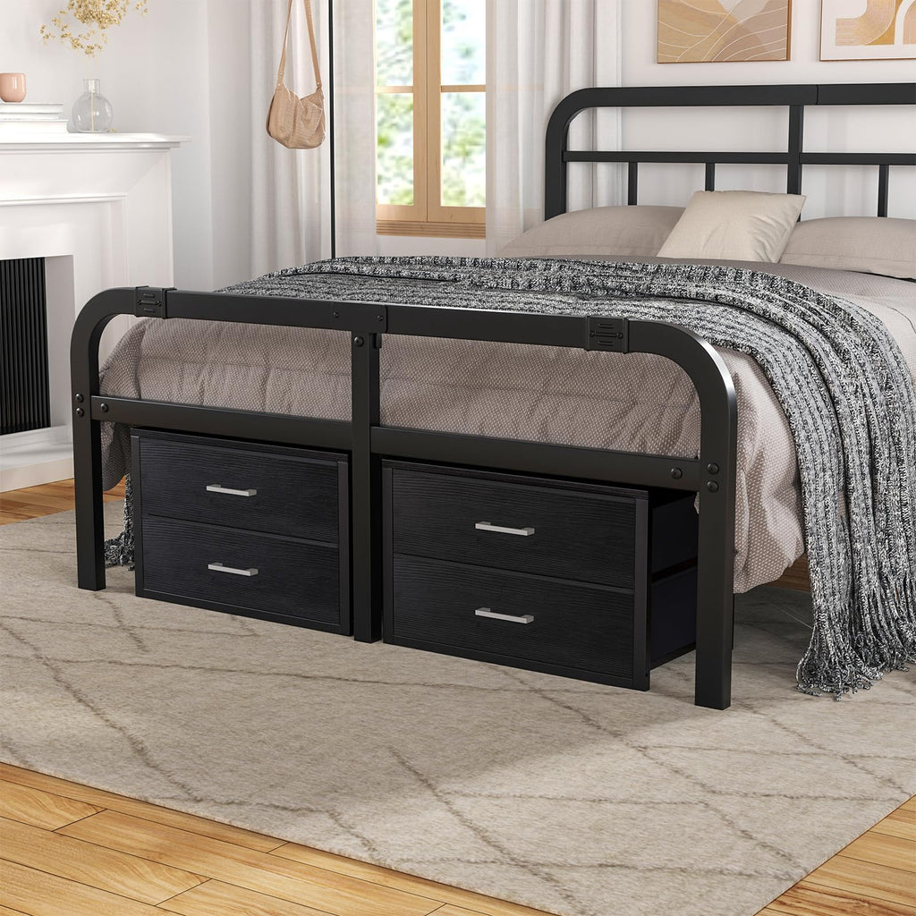 Stackable Storage Drawers Closet Organizers and Storage Fabric 2 Drawer Dresser Set of 2 Black Modern
