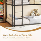 Triple Bunk Bed Twin Over Twin Over Twin, Metal 3 Bunk Bed for Kids, Teens and Adults