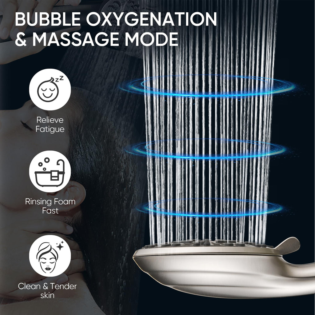 8-Setting Handheld Shower Head, Water-Saving Design, Brushed Nickel