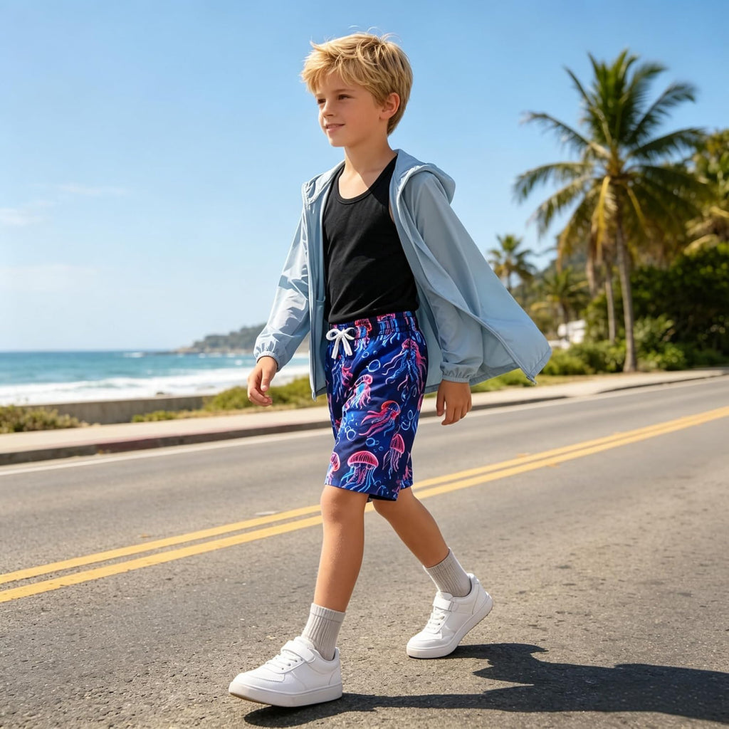 Boys Swim Trunks Compression Liner Bathing Suit Quick Dry