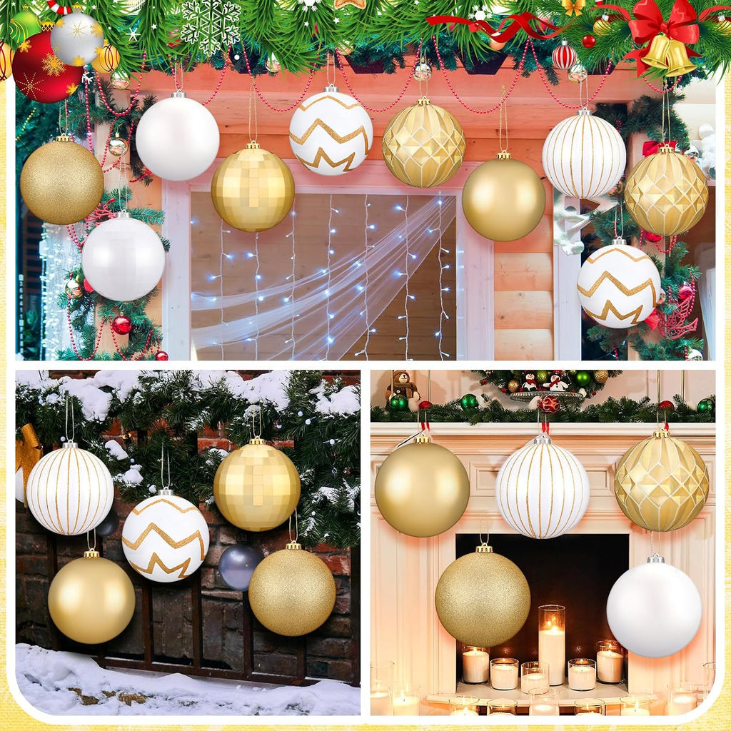 8 Pack Christmas Ball Ornaments 6 Inch Tree Decorations,Bright