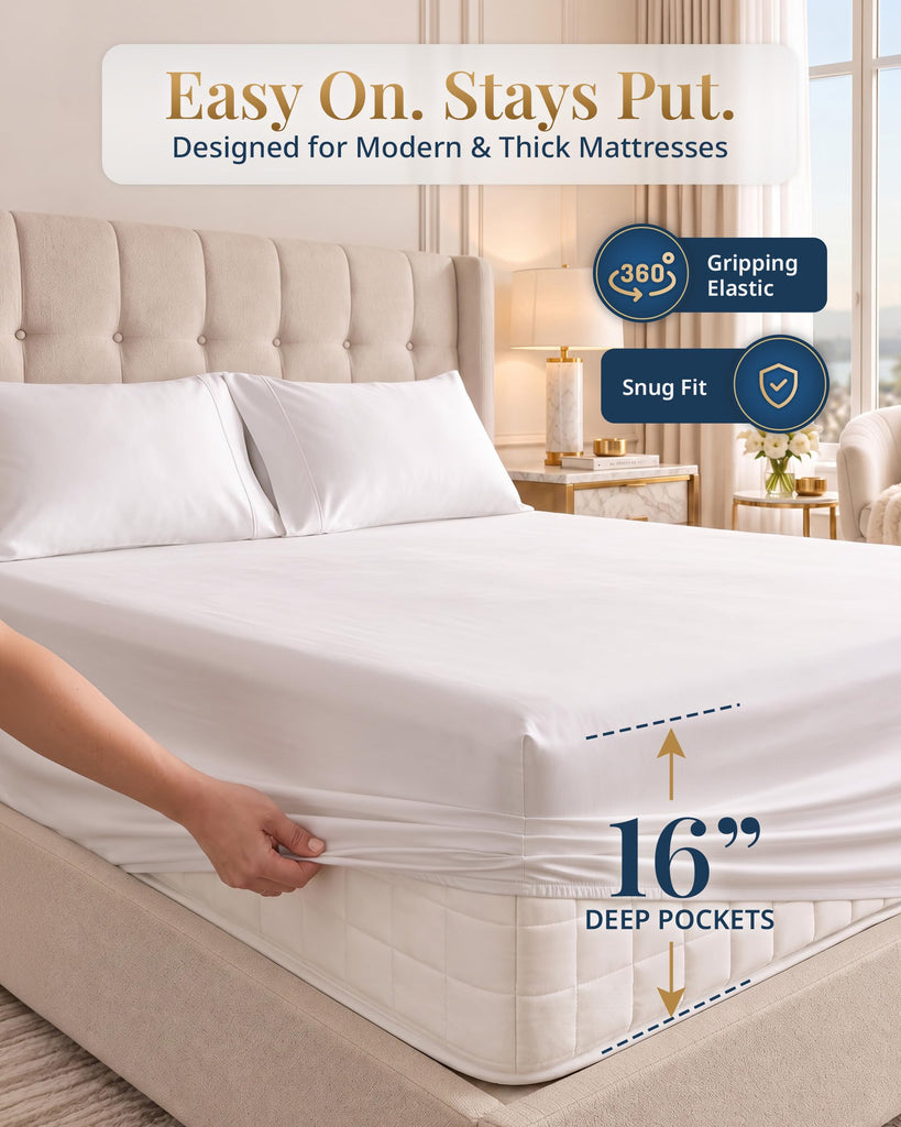 Full Size Sheets 1000 Thread Count 100% Egyptian Cotton - White