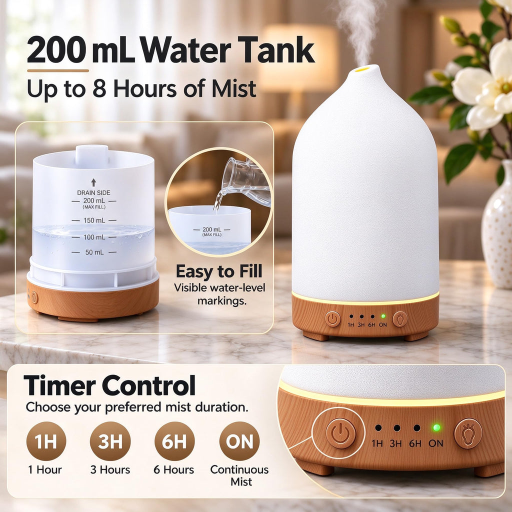 Ceramic Essential Oil Diffuser, Stone Diffuser 2 Pack