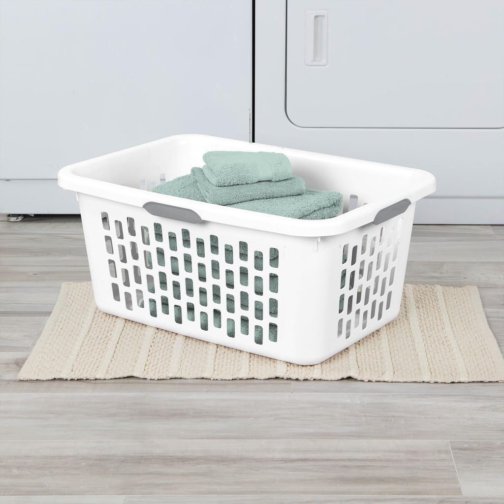 Rectangular Laundry Basket, Plastic Clothes Hamper, 18-Pack