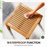 3-Piece Patio Furniture Set Acacia Wood Patio Bistro Set Outdoor Chat Conversation Table Chair Set Wood Chat Set with