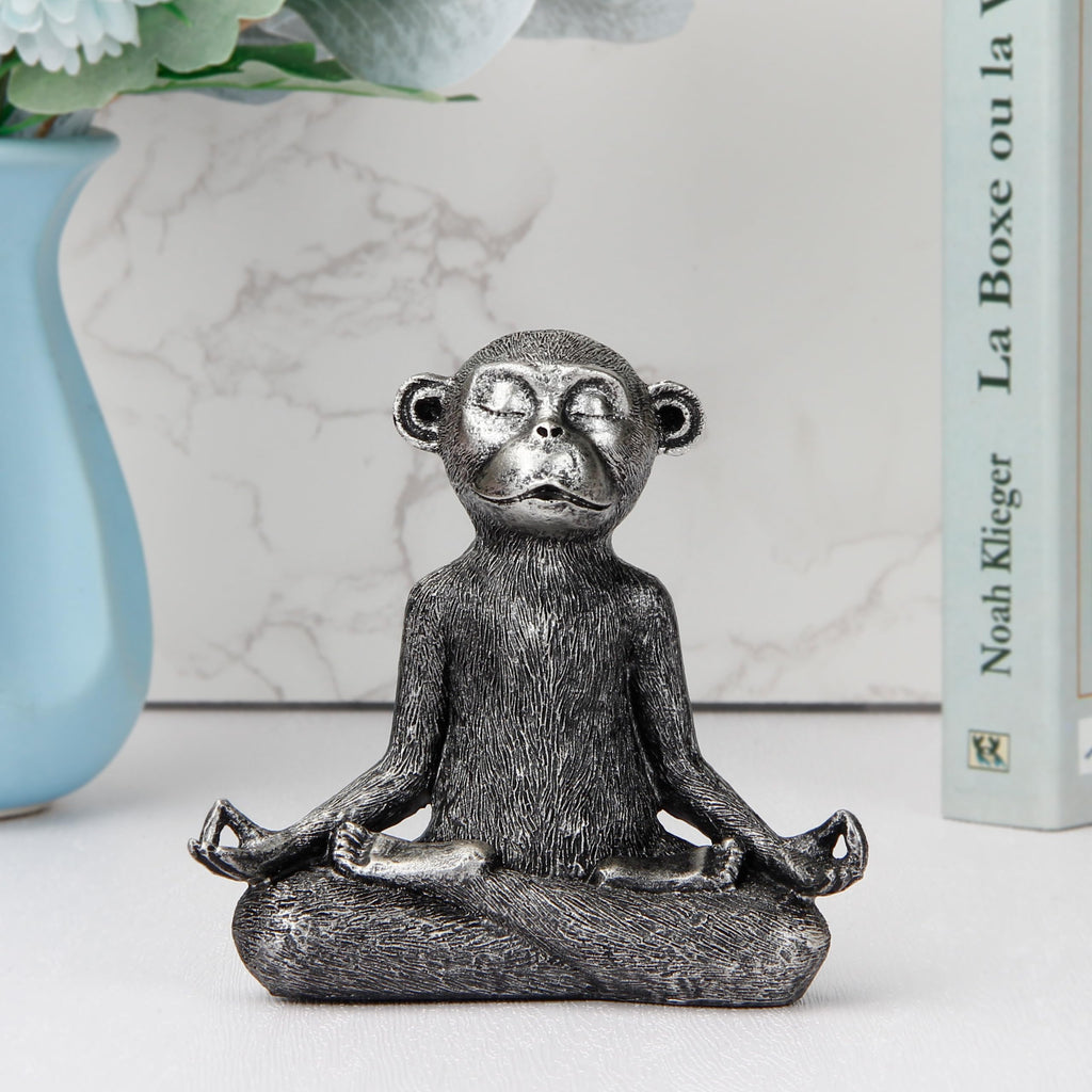 Monkey Meditation Yoga Decor Zen Monkey Statue Decoration