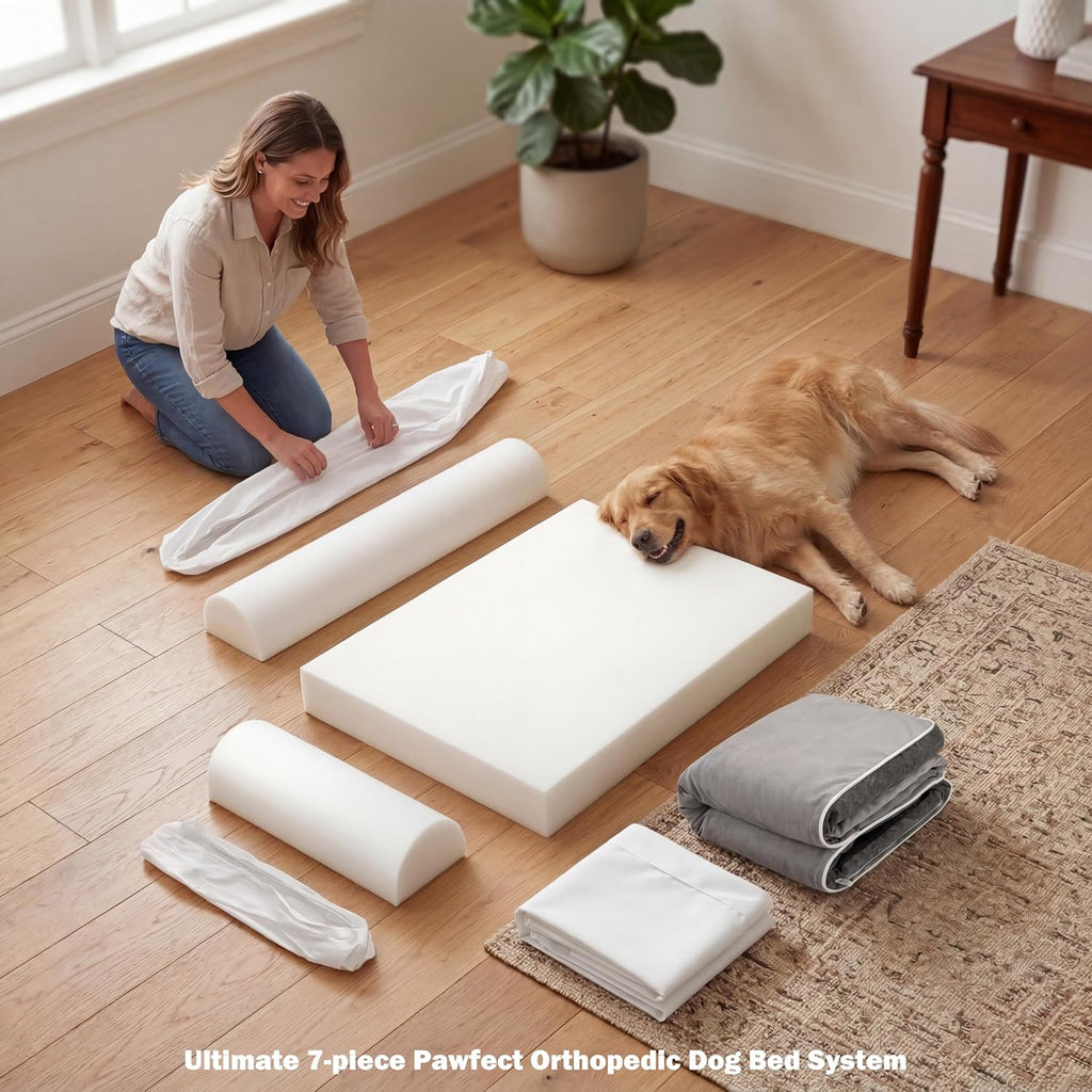 Orthopedic Dog Bed for Small, Medium & Large Dogs, Memory Foam Pet Bed with 3 Waterproof Covers, Washable Removable