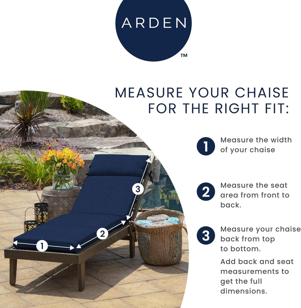 Outdoor Plush Modern Tufted Chaise Cushion, 76 x 22, Rain-Proof, Fade Resistant, Tufted Cushion for Chaise Lounger
